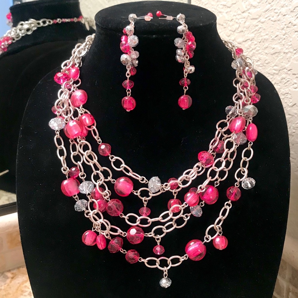 WHBM Statement Necklace and Earrings